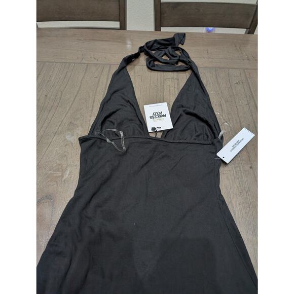 NWT Princess Polly TINISIE HALTER MINI DRESS BLACK size 0 - Picture 6 of 8